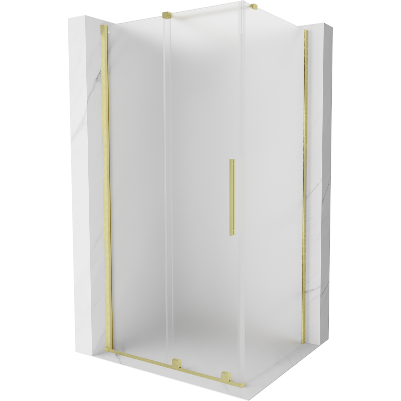Mexen Velar sliding shower cabin 110 x 80 cm, frosted, brushed gold - 871-110-080-31-55