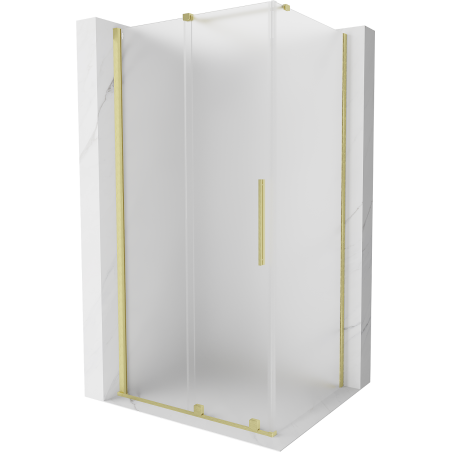 Mexen Velar sliding shower cabin 110 x 120 cm, frost, brushed gold - 871-110-120-31-55