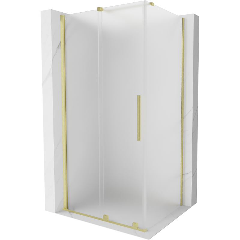 Mexen Velar sliding shower cabin 120 x 85 cm, frost, brushed gold - 871-120-085-31-55
