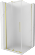 Mexen Velar 90 x 90 cm Sliding Shower Enclosure, Frosted, Brushed Gold - 871-090-090-31-55