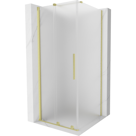 Mexen Velar sliding shower enclosure 110 x 110 cm, frost, brushed gold - 871-110-110-31-55
