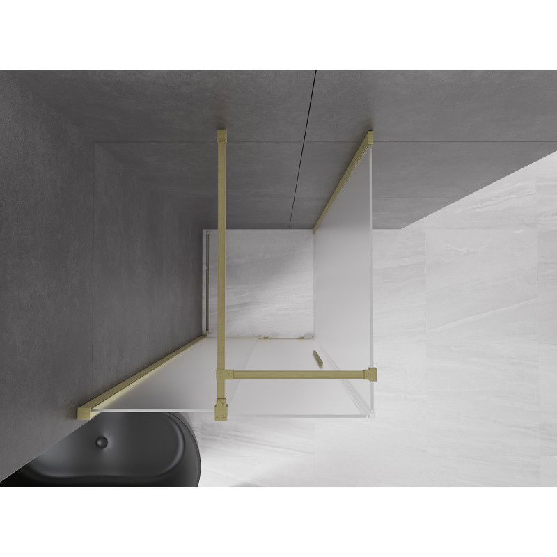 Mexen Velar 90 x 90 cm Sliding Shower Enclosure, Frosted, Brushed Gold - 871-090-090-31-55