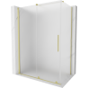 Mexen Velar Sliding Shower Cabin 140 x 85 cm, Frosted, Brushed Gold - 871-140-085-31-55