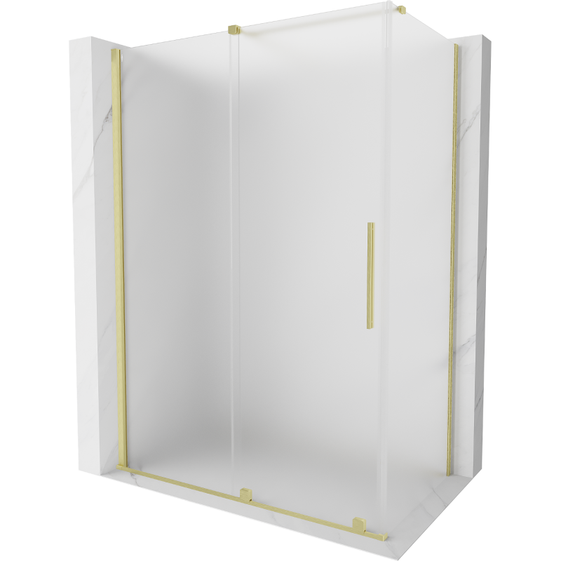 Mexen Velar sliding shower enclosure 150 x 75 cm, frosted, brushed gold - 871-150-075-31-55