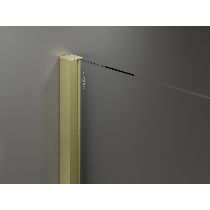 Mexen Velar Sliding Shower Enclosure 140 x 75 cm, Frosted, Brushed Gold - 871-140-075-31-55