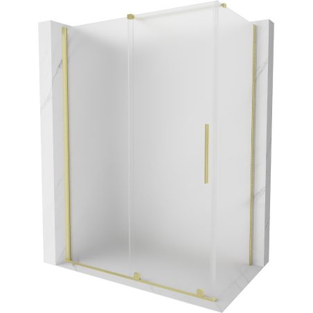 Mexen Velar shower cabin with sliding doors 150 x 80 cm, frost, brushed gold - 871-150-080-31-55