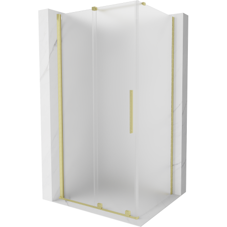 Mexen Velar sliding shower enclosure 140 x 90 cm, frost, brushed gold - 871-140-090-31-55