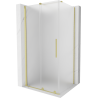 Mexen Velar sliding shower enclosure 140 x 90 cm, frost, brushed gold - 871-140-090-31-55