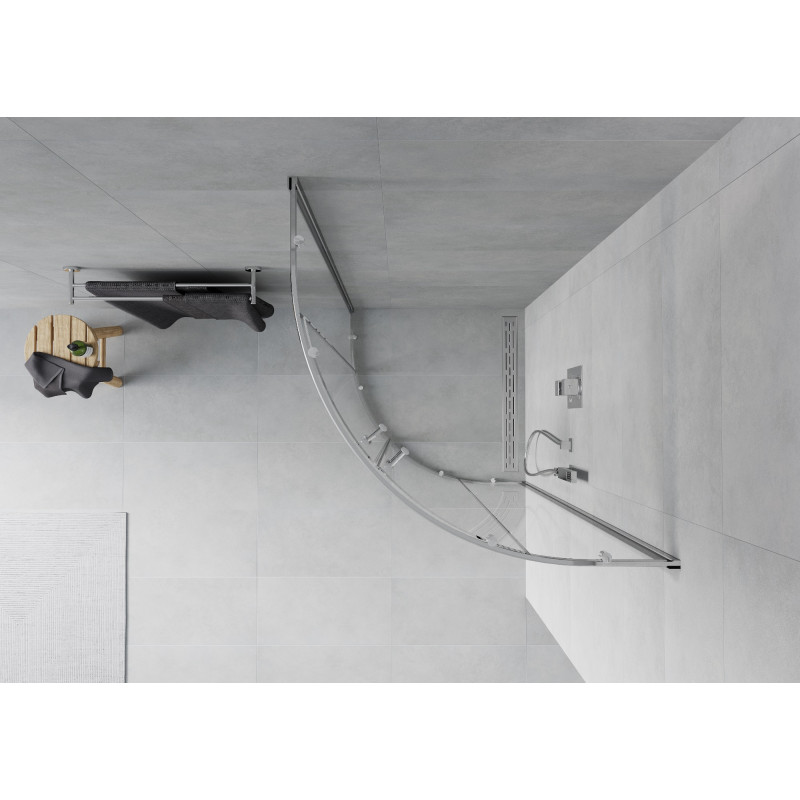 Mexen Rio 90 x 90 cm Semi-Circular Shower Enclosure, Transparent, Chrome - 863-090-090-01-00