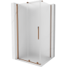 Mexen Velar sliding shower enclosure 90 x 70 cm, frosted, rose gold - 871-090-070-31-60