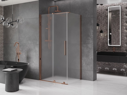 Mexen Velar sliding shower enclosure 100 x 70 cm, frost, rose gold - 871-100-070-31-60