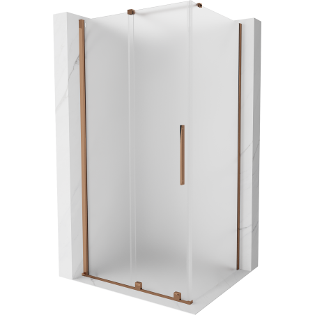 Mexen Velar sliding shower cabin 90 x 85 cm, frosted, rose gold - 871-090-085-31-60