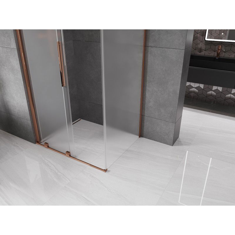 Mexen Velar sliding shower cabin 100 x 80 cm, frost, rose gold - 871-100-080-31-60