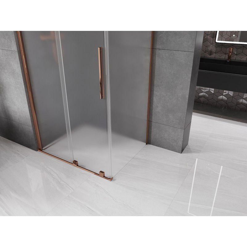 Mexen Velar sliding shower cabin 100 x 110 cm, frost, rose gold - 871-100-110-31-60