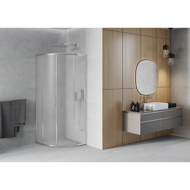 Mexen Rio semi-circular shower cabin 70 x 70 cm, frost, chrome - 863-070-070-01-30