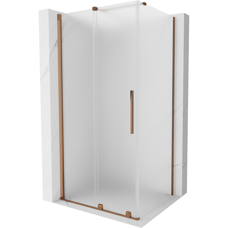 Mexen Velar sliding shower enclosure 120 x 85 cm, frost, rose gold - 871-120-085-31-60