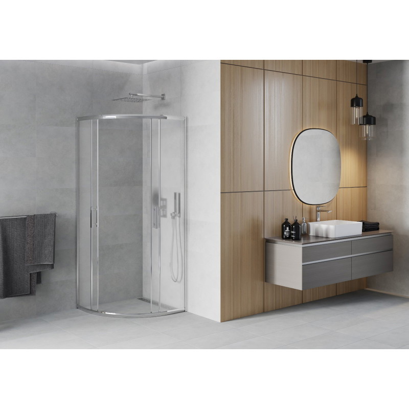 Mexen Rio semi-circular shower cabin 80 x 80 cm, frost, chrome - 863-080-080-01-30