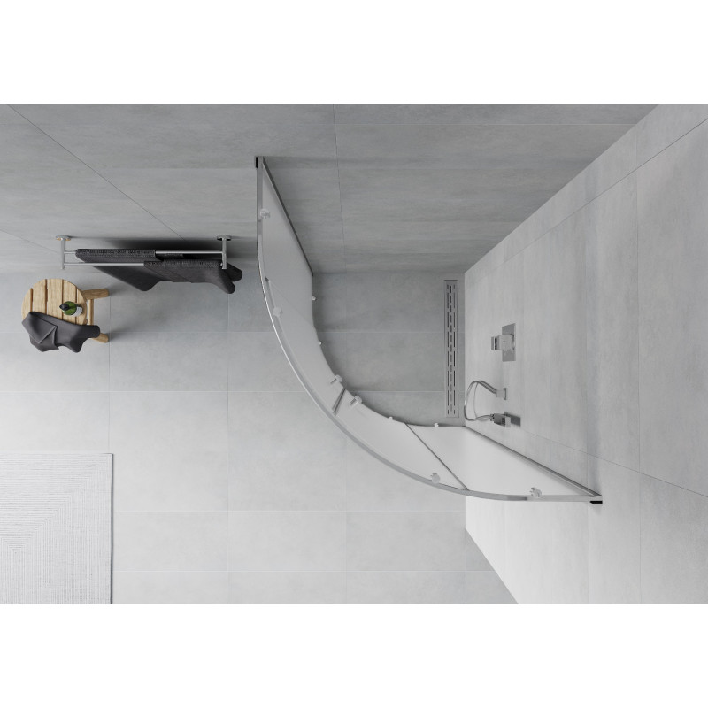 Mexen Rio semi-circular shower cabin 80 x 80 cm, frost, chrome - 863-080-080-01-30