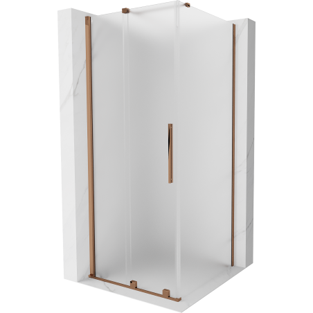Mexen Velar sliding shower cabin 90 x 90 cm, frost, rose gold - 871-090-090-31-60