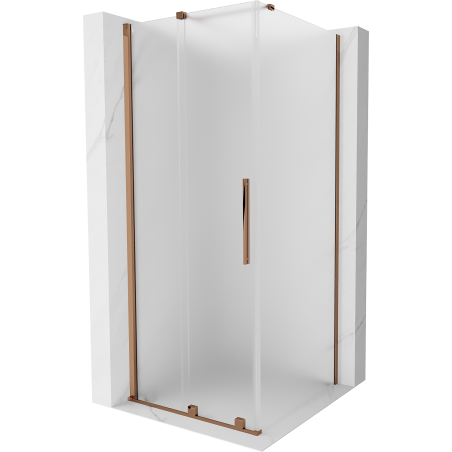 Mexen Velar sliding shower cabin 110 x 110 cm, frost, rose gold - 871-110-110-31-60