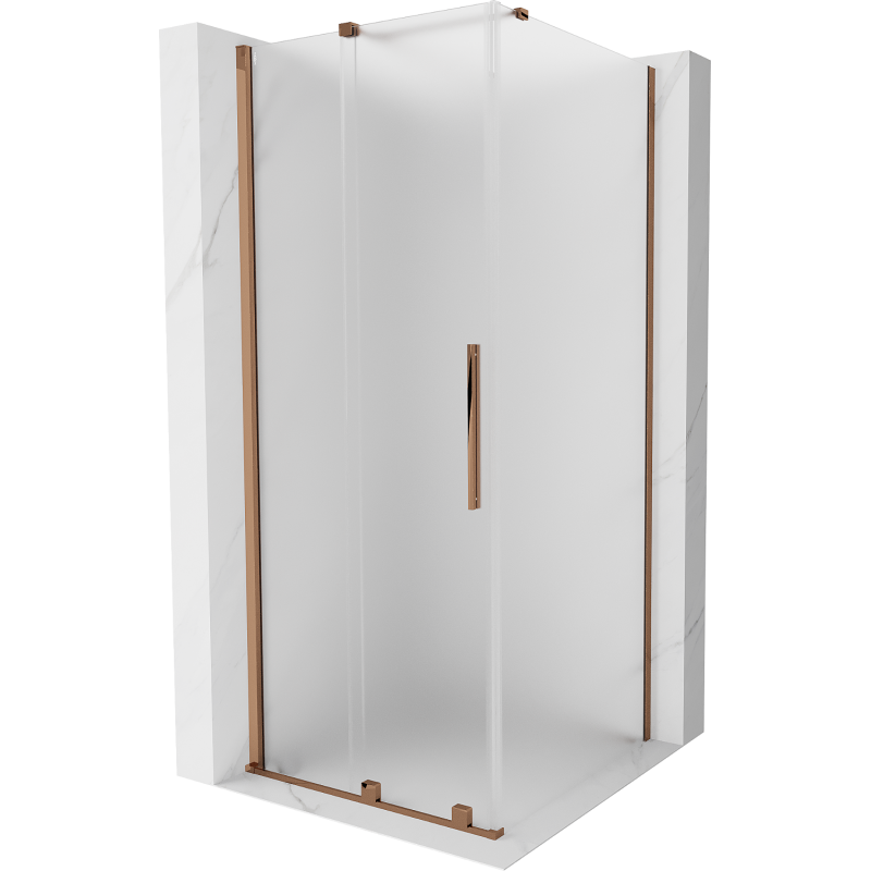 Mexen Velar shower cabin sliding 120 x 120 cm, frosted, rose gold - 871-120-120-31-60