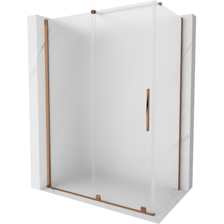 Mexen Velar sliding shower cabin 130 x 70 cm, frost, rose gold - 871-130-070-31-60