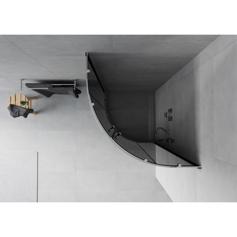 Mexen Rio semicircular shower cabin 70 x 70 cm, graphite, chrome - 863-070-070-01-40