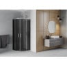 Mexen Rio semi-circular shower enclosure 80 x 80 cm, graphite, chrome - 863-080-080-01-40