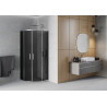 Mexen Rio 90 x 90 cm semicircular shower cabin, graphite, chrome - 863-090-090-01-40