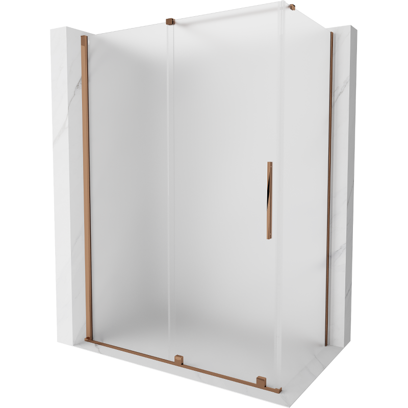 Mexen Velar sliding shower enclosure 160 x 85 cm, frost, rose gold - 871-160-085-31-60