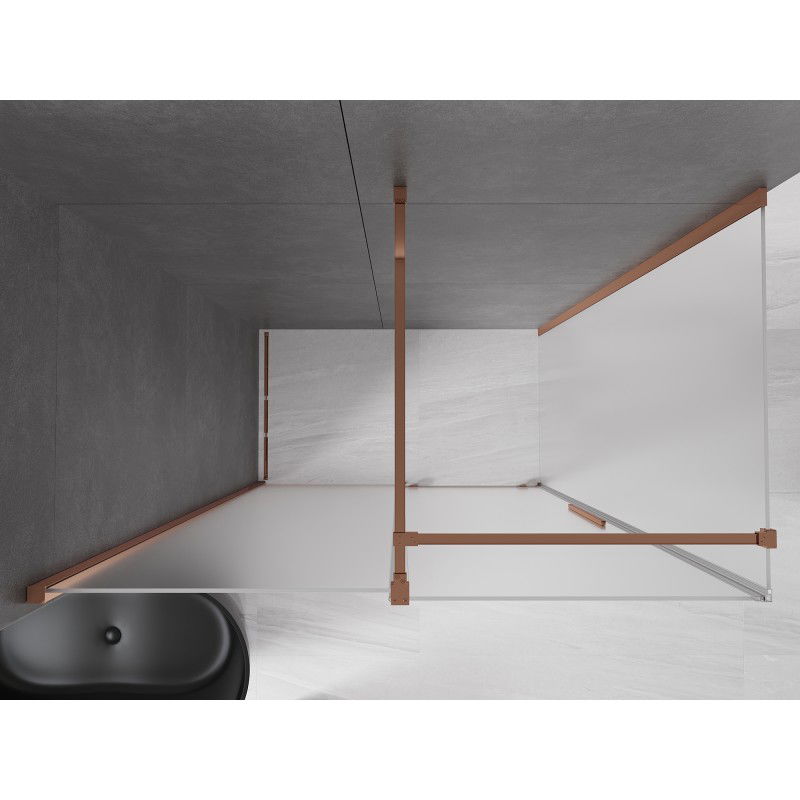Mexen Velar sliding shower enclosure 160 x 80 cm, frost, rose gold - 871-160-080-31-60