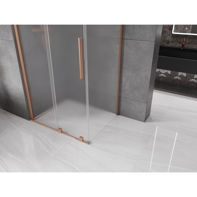 Mexen Velar shower cabin sliding 90 x 70 cm, frost, brushed copper - 871-090-070-31-65