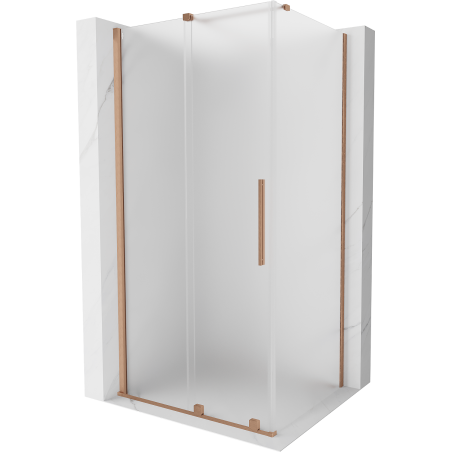 Mexen Velar sliding shower enclosure 110 x 75 cm, frost, brushed copper - 871-110-075-31-65