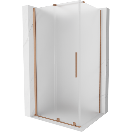 Mexen Velar sliding shower cabin 110 x 120 cm, frost, brushed copper - 871-110-120-31-65