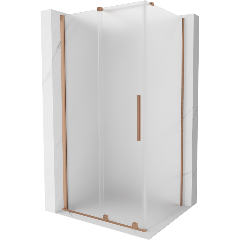 Mexen Velar Sliding Shower Enclosure 120 x 70 cm, Frosted, Brushed Copper - 871-120-070-31-65