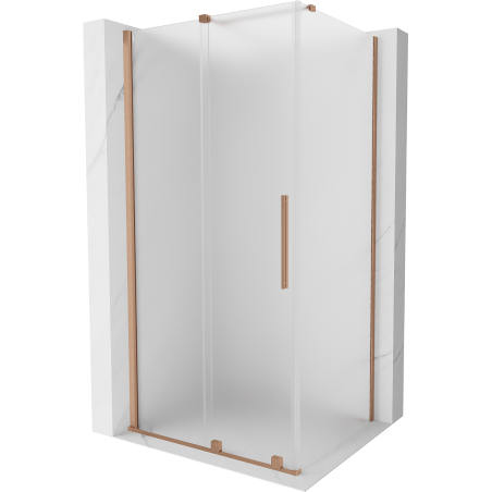 Mexen Velar sliding shower cabin 120 x 100 cm, frosted, brushed copper - 871-120-100-31-65