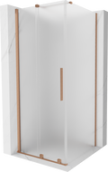 Mexen Velar sliding shower cabin 100 x 100 cm, frost, brushed copper - 871-100-100-31-65