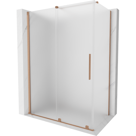 Mexen Velar sliding shower enclosure 140 x 80 cm, frost, brushed copper - 871-140-080-31-65