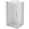 Mexen Velar sliding shower enclosure 150 x 100 cm, frost, brushed copper - 871-150-100-31-65