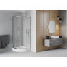 Mexen Rio semi-circular shower cabin 70 x 70 cm, transparent, chrome + shower tray, white - 863-070-070-01-00-4710