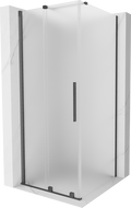Mexen Velar sliding shower enclosure 100 x 100 cm, frost, brushed gun grey - 871-100-100-31-66