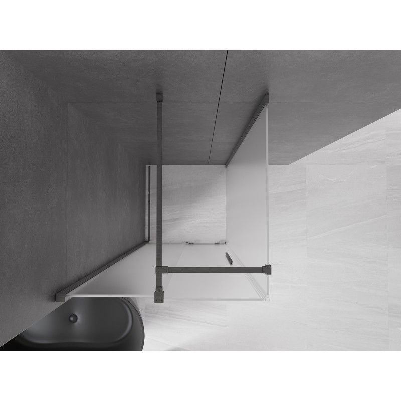 Mexen Velar sliding shower enclosure 110 x 110 cm, frost, brushed gun gray - 871-110-110-31-66