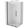 Mexen Velar sliding shower cabin 90 x 100 cm, frost, black - 871-090-100-31-70
