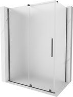 Mexen Velar sliding shower cabin 140 x 85 cm, frost, brushed gun gray - 871-140-085-31-66