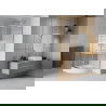 Mexen Rio shower cabin semicircular 70 x 70 cm, stripes, chrome + Rio shower tray, white - 863-070-070-01-20-4710