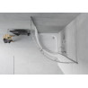 Mexen Rio semi-circular shower cabin 70 x 70 cm, white stripes, chrome + shower tray, white - 863-070-070-01-20-4710