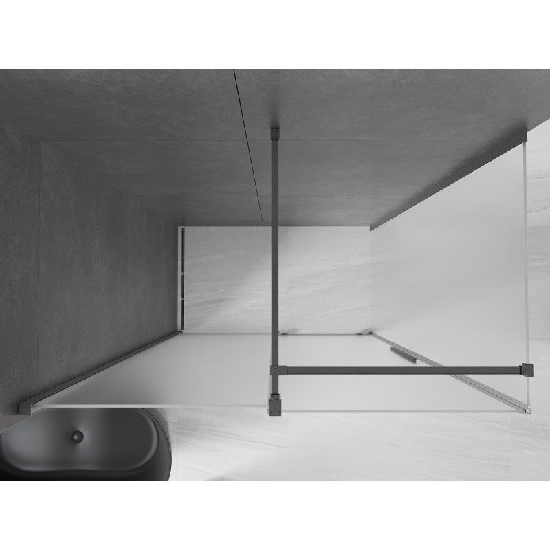 Mexen Velar sliding shower cabin 150 x 70 cm, frost, brushed gun gray - 871-150-070-31-66