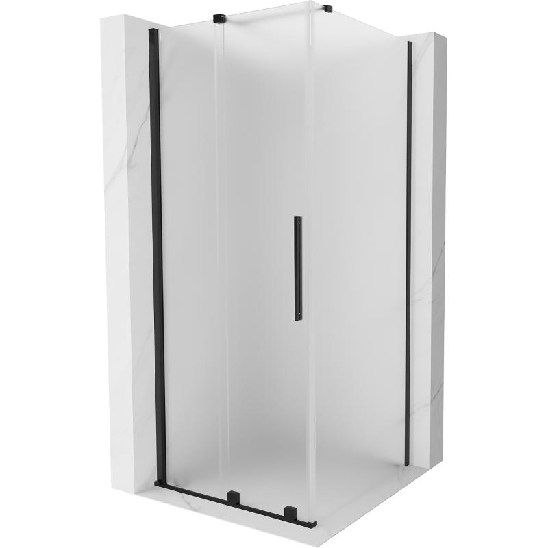 Mexen Velar sliding shower enclosure 90 x 90 cm, frost, black - 871-090-090-31-70