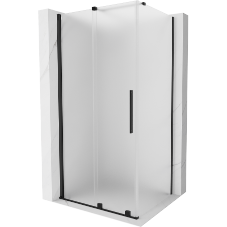 Mexen Velar Sliding Shower Cabin 100 x 75 cm, Frosted, Black - 871-100-075-31-70