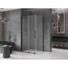 Mexen Velar sliding shower cabin 100 x 80 cm, frosted, black - 871-100-080-31-70